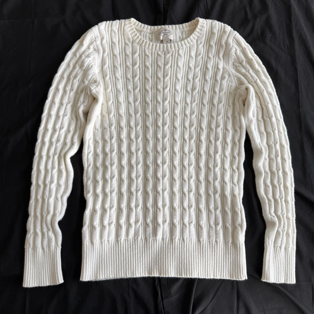 Vintage St. John’s Bay Ivory Cable Knit Sweater